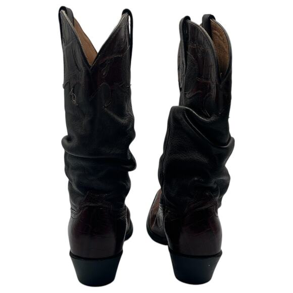 Ariat Gator Croc Embossed Slouch Cowboy Western Boots Size 7 - Picture 2 of 9